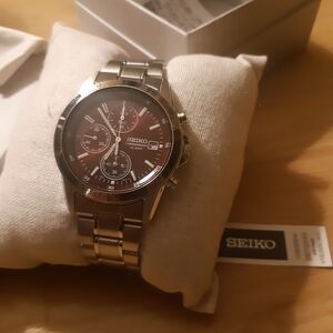 Seiko watch chronograph mens nwt